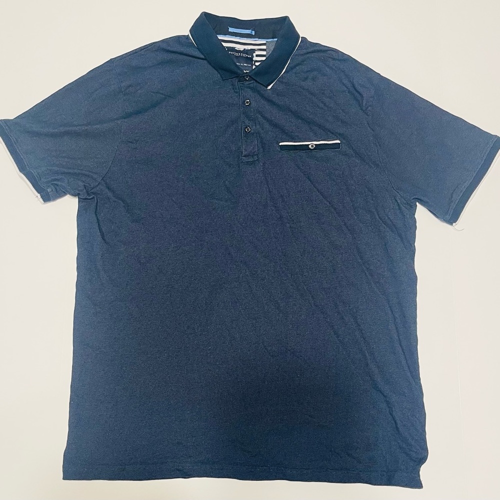 Denim & Flower Blue Polo Shirt